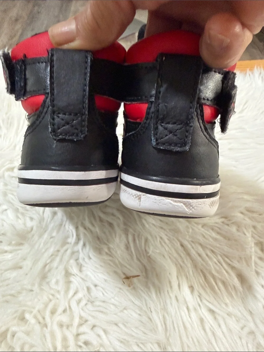 Converse Kids Black and Red High-Top Sneakers with Strap